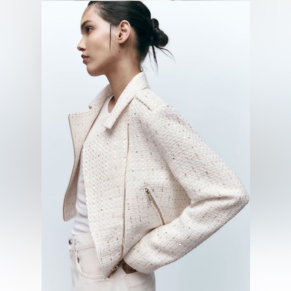 NWT ZARA ZIPPERED TEXTURED JACKET SIZE XL NWT - Picture 5 of 9